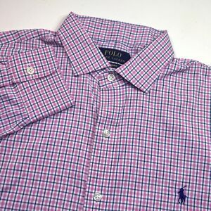 Ralph Lauren‎ Performance Pink Check Long Sleeve Button Down Shirt - Men's XL